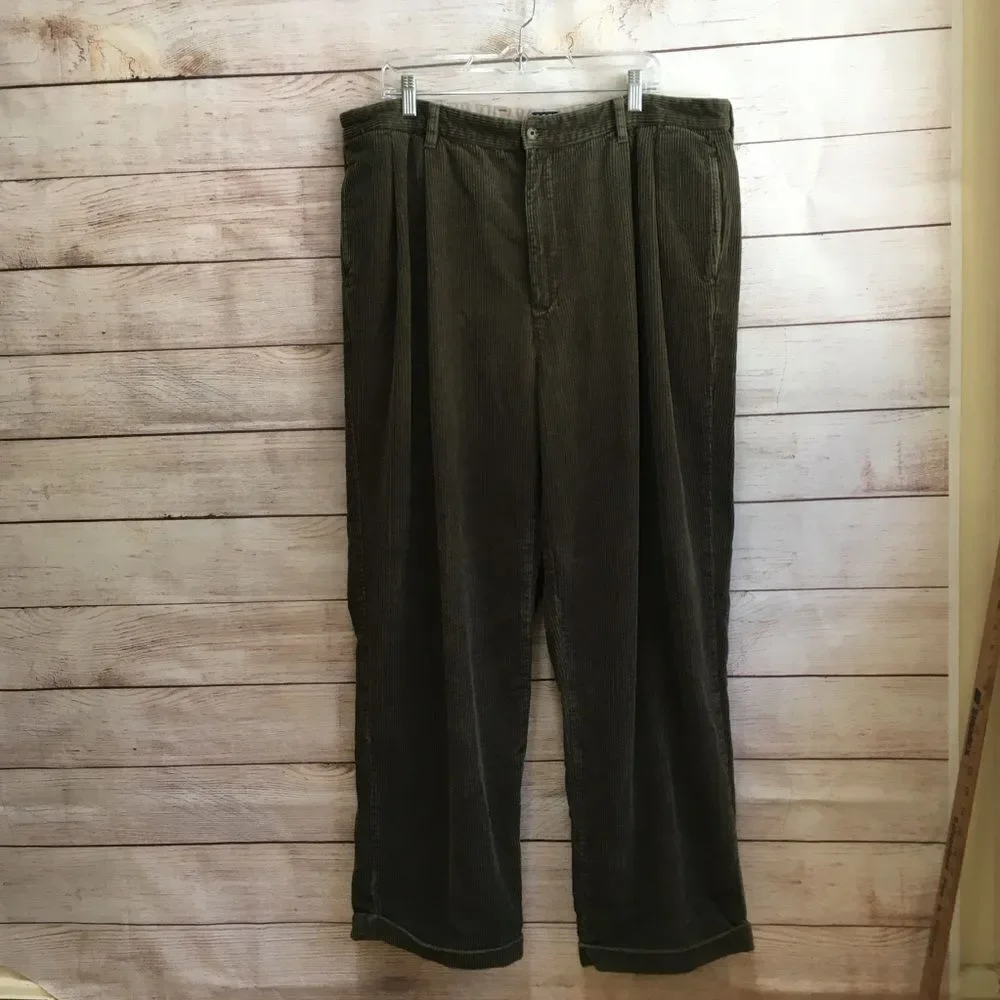 VINTAGE TOMMY HILFIGER PANTS IN GREEN CORDUROY